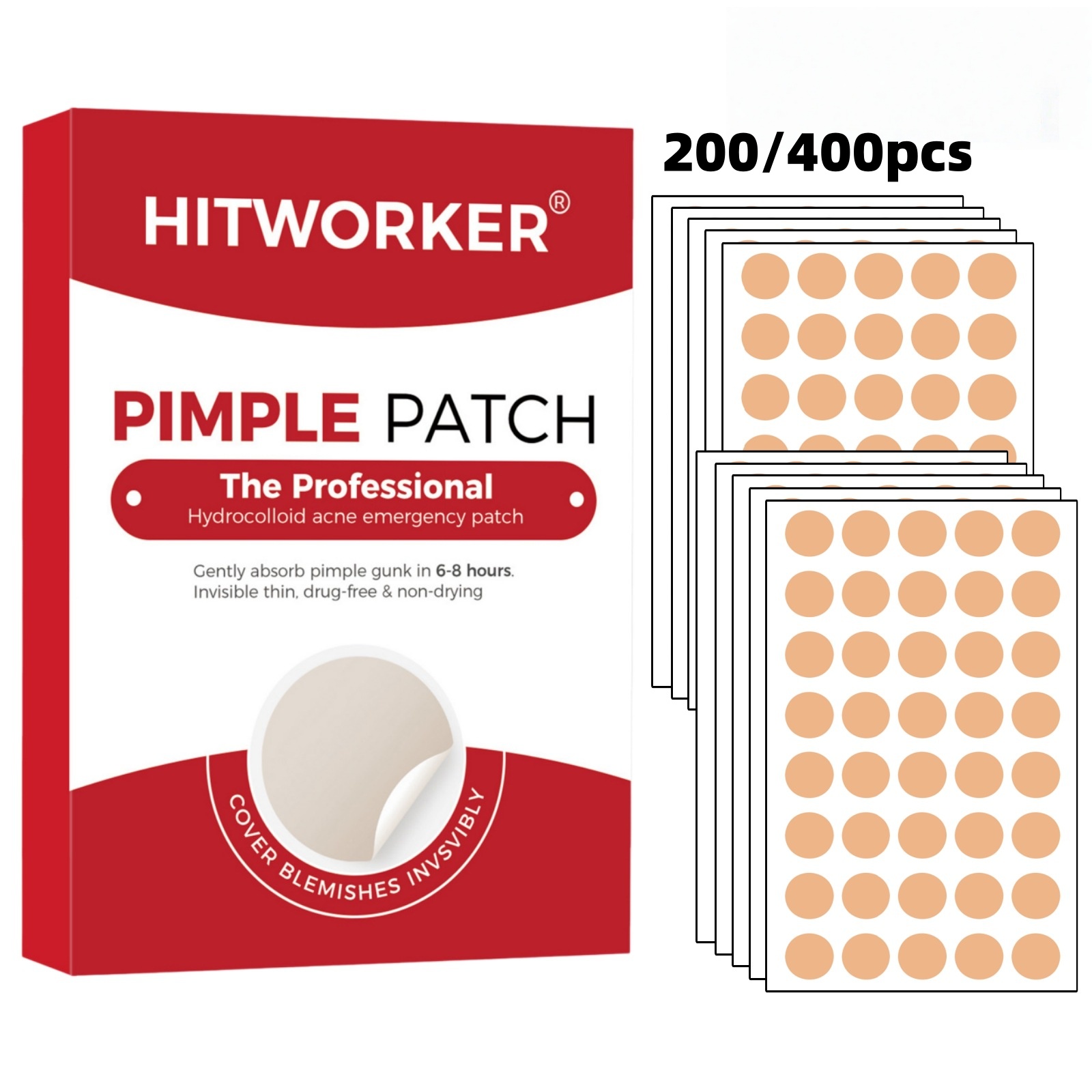 Skincare Moisturizer - 200/400pcs Dark Skin Tone Acne Patches